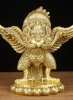 大鹏金翅鸟雷震子摆件工艺品黄铜