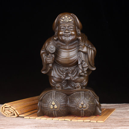 铜大黑天财神像摆件铜佛像大黑天财神纯铜工艺品家居装饰品摆件