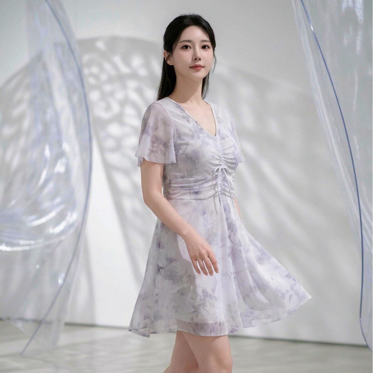 新水美人2697成人泳衣新款女连体裙式加大码遮肚显瘦温泉泳装泳装