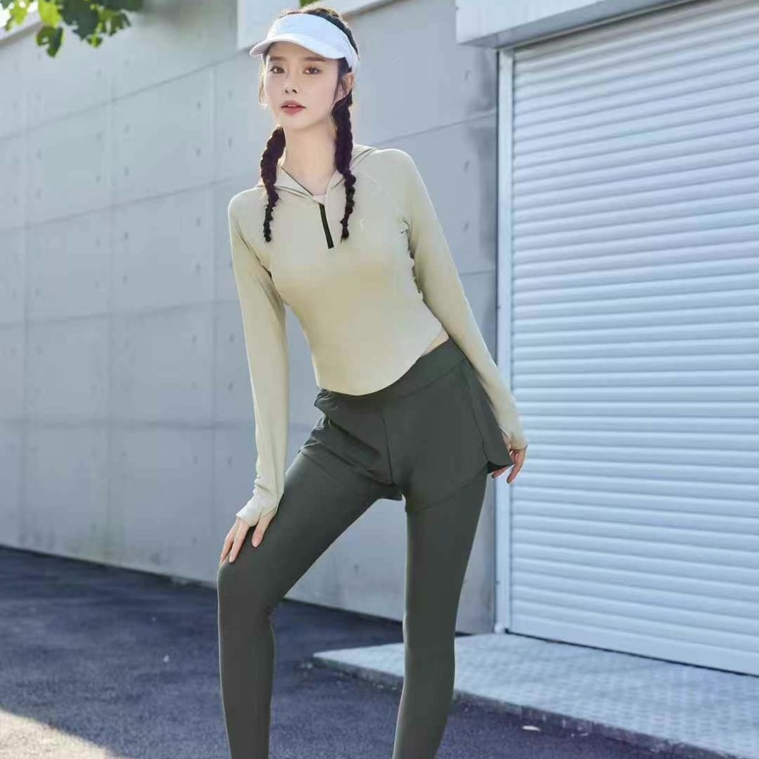 开心缘0110成人泳衣女带帽长袖长裤夏季防晒运动游泳衣泳装