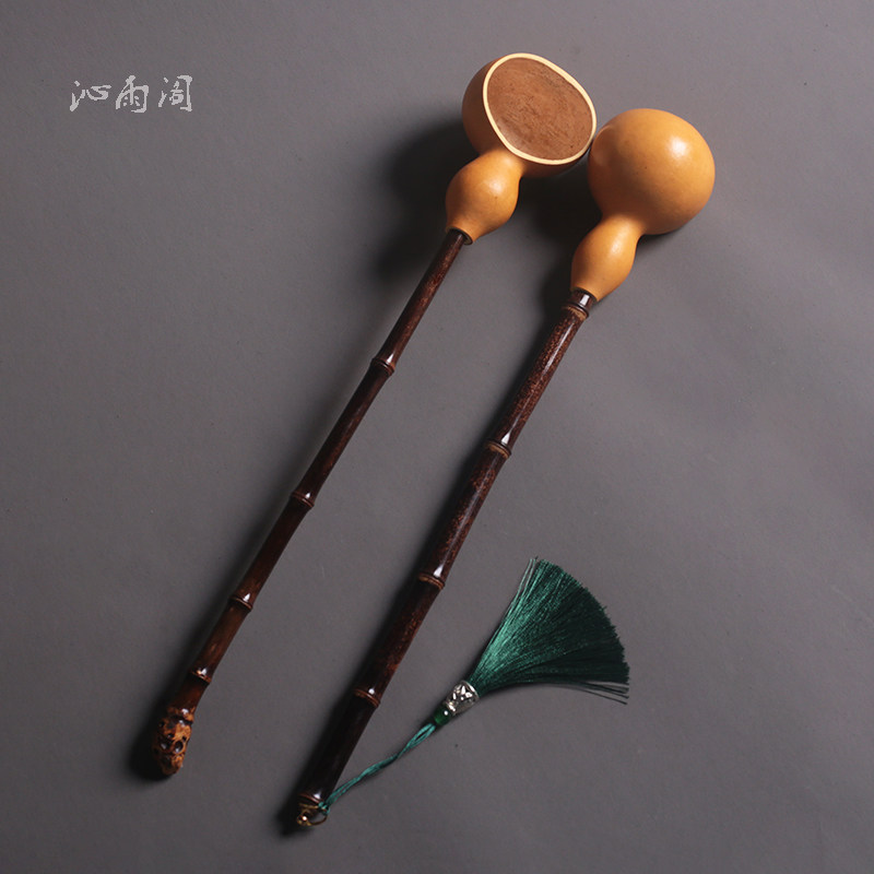 紫竹葫芦水瓢原创竹根浇花勺茶道长柄舀水勺中式花艺茶具零配茶勺
