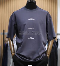 BON韩国代购 2024年夏季 T恤男 圆领深灰色卡通字母纯棉青春流行短袖