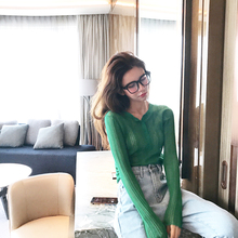 修身 显瘦百搭打底上衣薄款 套头针织衫 miss阮阮长袖 女2019春秋新款