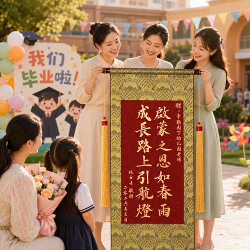 手写锦旗定制感谢老师幼儿园