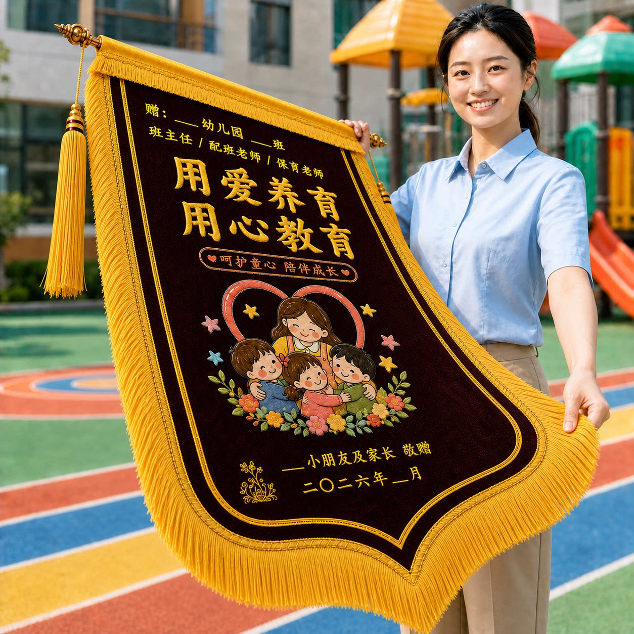 教师节锦旗定制感谢幼儿园老师图片