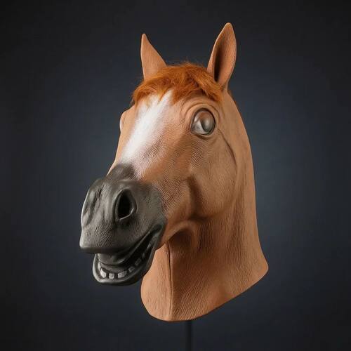 Mask Latex Horse Head Mask Horror Cosplay Costume For Hallow