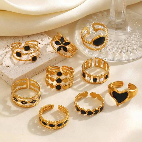 Fashion Ins Style Stainless Steel Rings Women Geometric Mult