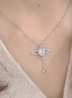 Y2K Star Zircon Pendant Necklace, Punk Heart Clavicle Chain