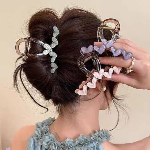 Sweet Elegant Shark Claw Translucence Heart Women Girls Non-