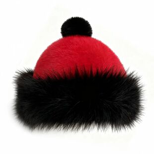 Fashion Headwear Fluffy Fur Winter Hat Red Panama Cap Thicke