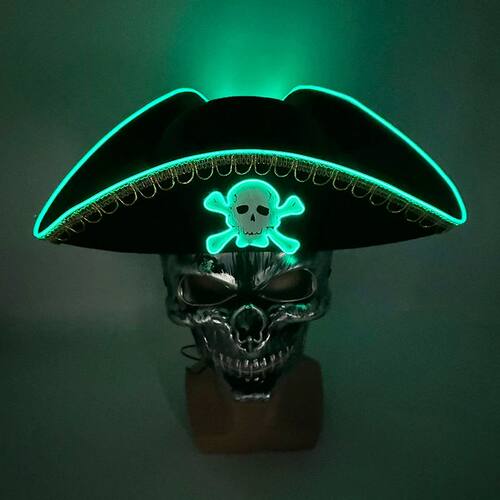 LED Pirate Hat Pirate Theme Holiday Cosplay Pirate Costume D