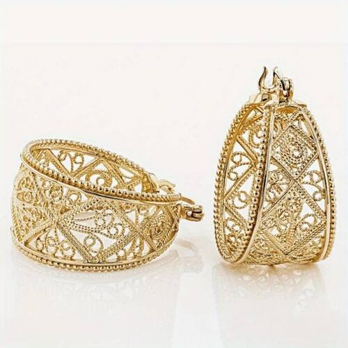 Classic Gold Color Copper Dangle Women's Earrings Geometry H