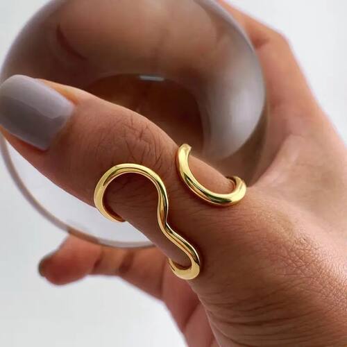 Unique Original Stainless Steel Gold Color Rings for Women C