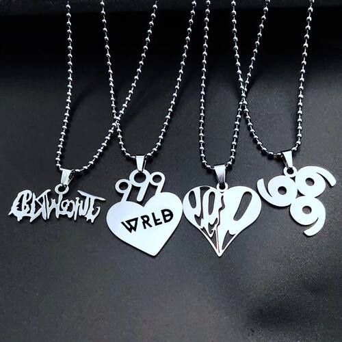Juice WRLD Pendant Necklace Beads Stainless Steel Necklace F