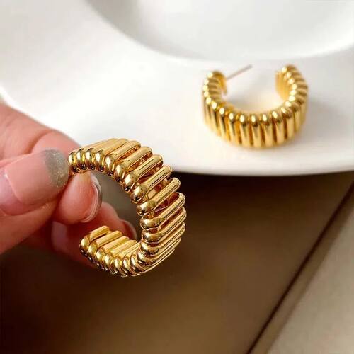 Vintage Metal Twisted Circle Hoop Earrings For Women 2024 Ne