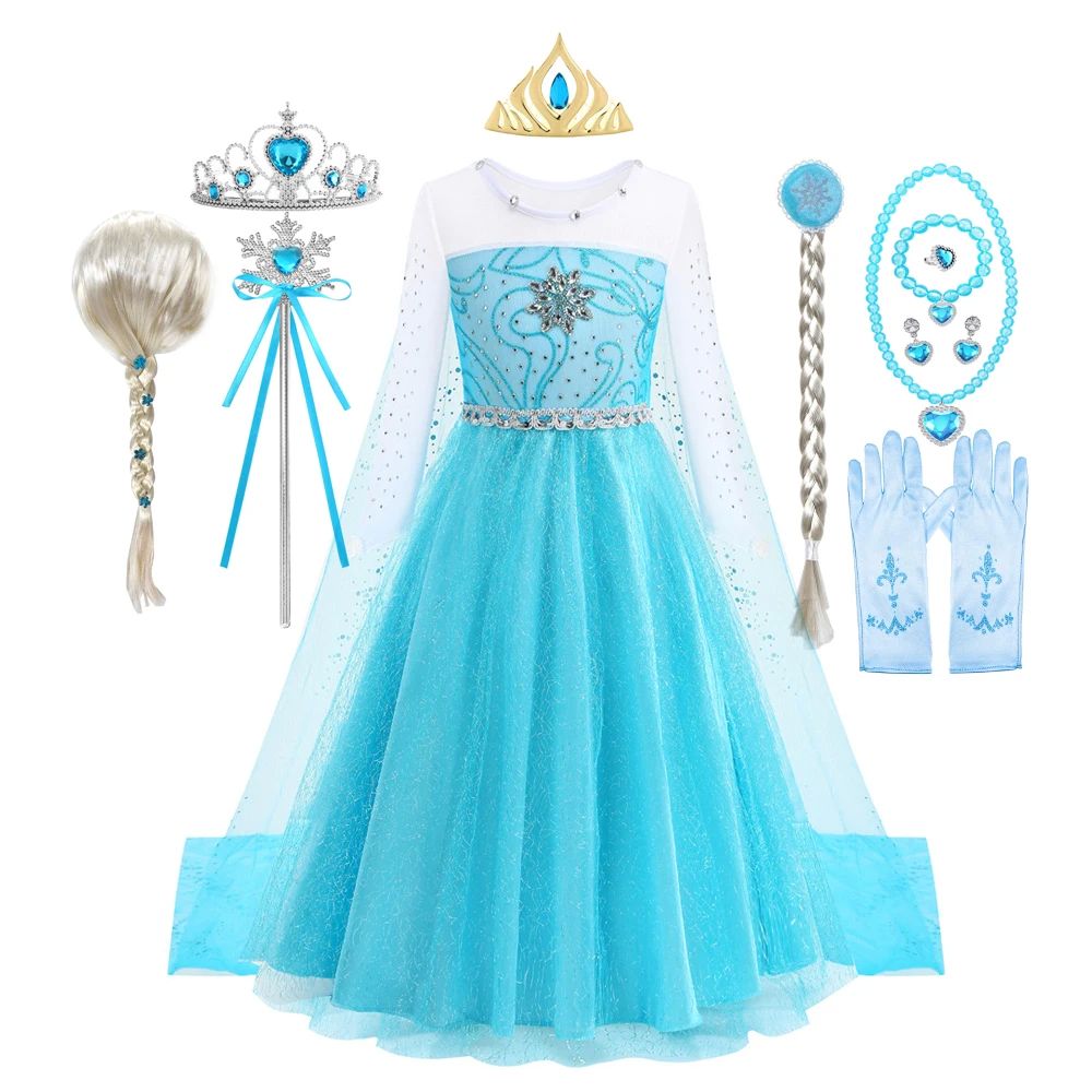 Elsa Costume For Girls Snow Queen Kids Costumes Halloween Ca
