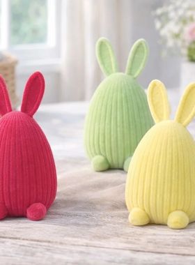 2026 Easter Plush Simple Rabbit Plush Easter Resin Ornament