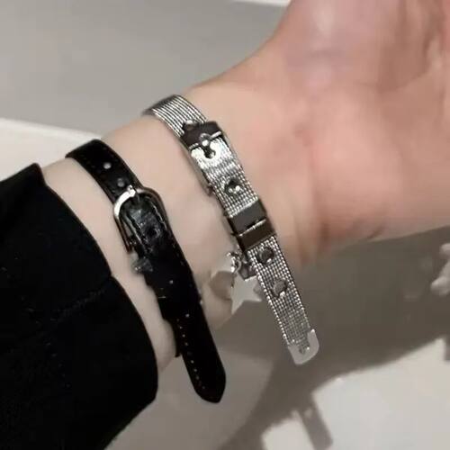 Stainless Steel Y2K Star Charms Belt Bracelets Bangles for W