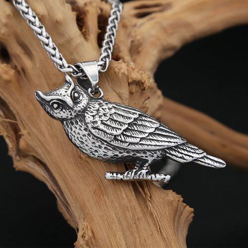 Fashion Vintage Vikings Owl Pendant Necklace For Men Women S