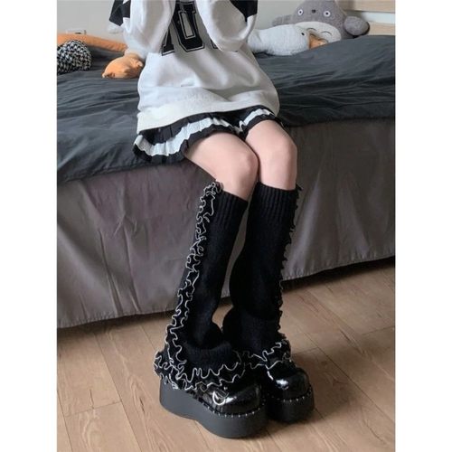 Autumn Winter Y2k Set Foot Warming  2025 New Fungus White Wo