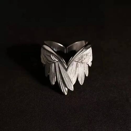 Vintage Angel Wings Ring for Women Men Girls Punk Gothic Adj
