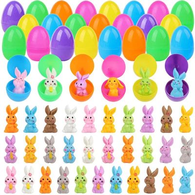 24Pcs/set Plastic Easter Egg with Rabbit Easter Basket Fille