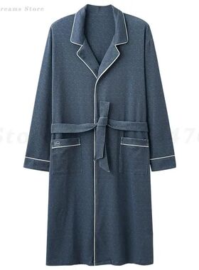 Men Spring Autumn Bathrobe High Quality Sleepwear One-Piece
