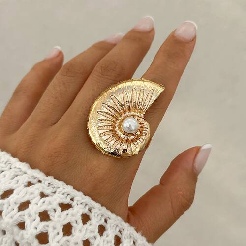 Vintage Metal Big Starfish Conch Rings For women Summer Beac