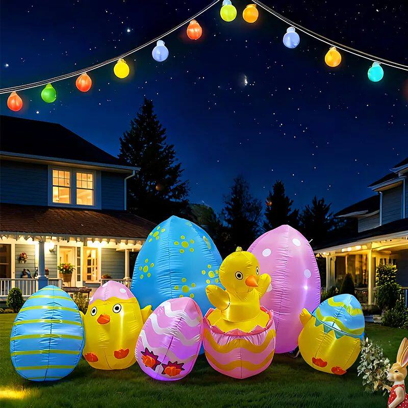 8 F LED Ligh Up Inflaable Easer Eggs Decoraion for Indoor Ou