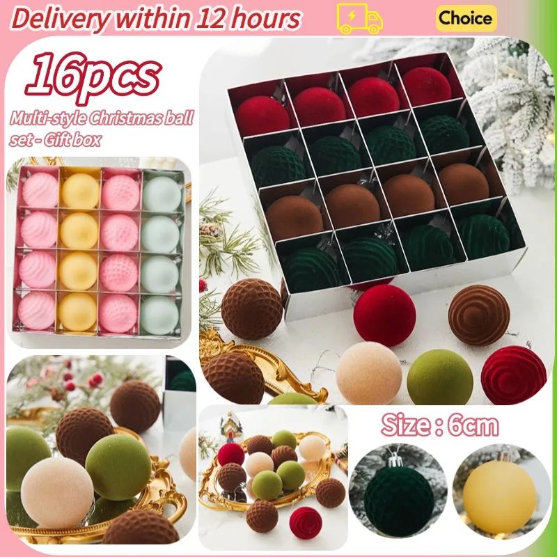 16pcs Christmas Ball Decorative Pendant Set Christmas e 6cm