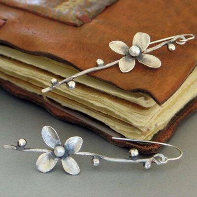 Classic Simplicity Silver Color Metal Carving Flower Earring