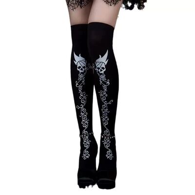 2025 New Vintage Original Lolita Bronzing Print Knee-high So