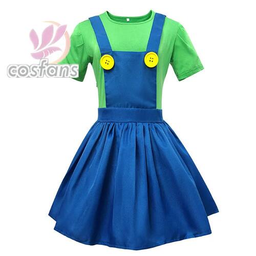Adults funy Super Luigi Brothers plumber cosplay costume ski