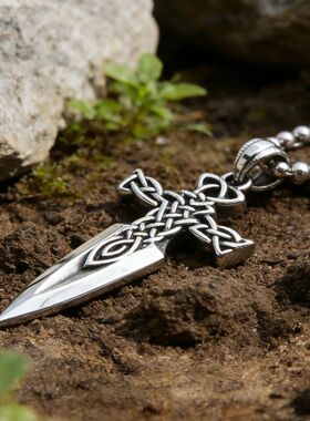 Gothic Celtic Knot Sword Necklace – Viking Norse Mythology