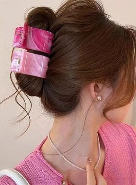 Cute Small Hair Claw Clips for Women Girls New Marble Textur