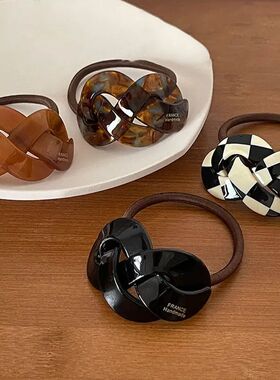 Korean Style Acetic Acid Arc Cross Twists Elastic Hair Band