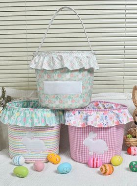 Easter Rabbit Pattern Gift Basket Atmosphere Decoration East