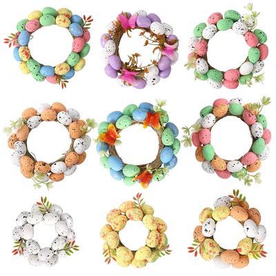 Easter Home Door Wall Decor Supplies - Foam Egg Rattan Wreat