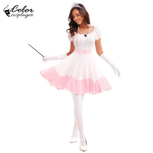 Color Cosplayer Pink Princess Dress Halloween Cosplay Costum