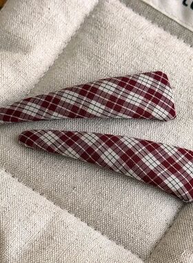 2025 New French Retro Plaid Fabric Hair Clips Large Edge Fas