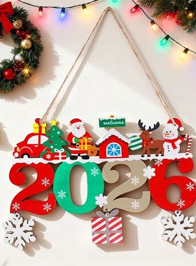 2026 Christmas Cartoon Wooden Pendant Xmas e Hanging Ornamen