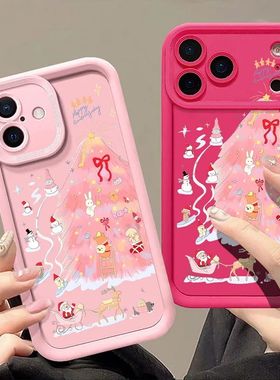 For iPhone 17 Pro Max Case Pink Christmas e Shockproof Silic