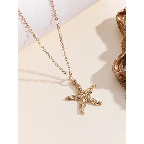 ndy Dainty Starfish Pendants Women Ocean Necklace Chain Stat