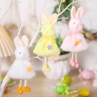 16cm Lovely Bunny Doll Hanging Pendants Rabbit Happy Easter