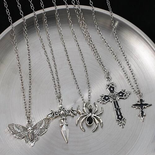 Special Wind Cross Skeleton Spider Set Necklace, Y2K Persona