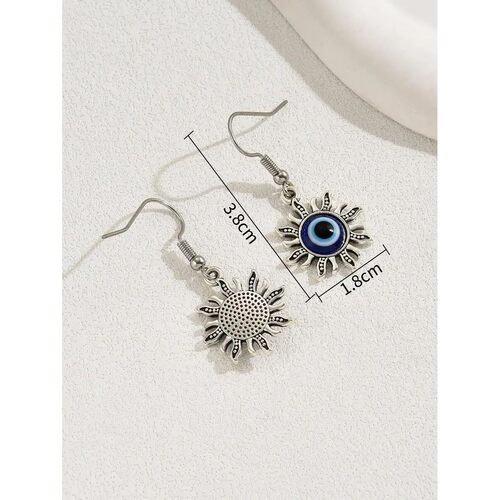 Sun Shape Evil Eye Dangle Earrings For Women Fashion Drop Ea