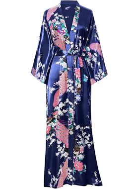 Women Long Robe Big Size Kimono Bathrobe Gown Summer Spring