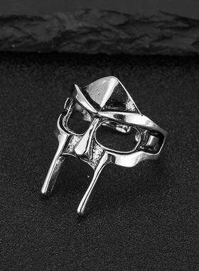 Vintage Goth Mf Doom Mask Adjustable Joint Ring For Men Glad