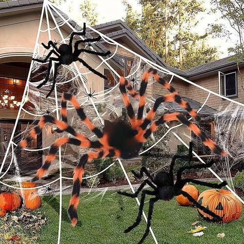 1pc Color and Black Giant Fake Spider Halloween Horror Decor