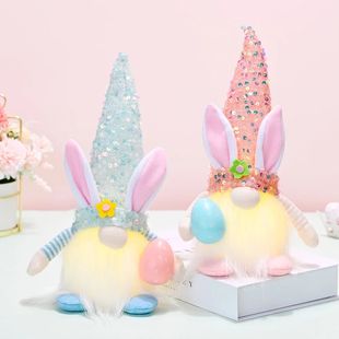 New Cross-Border Easter Decoration Light-Up Hat Doll Without